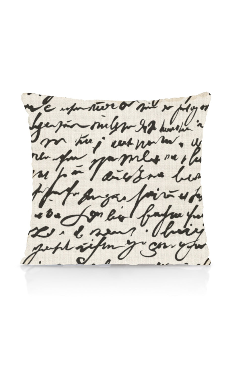 Script Print Home Textile Fabric Material By the Metre (Black/ Milky White)