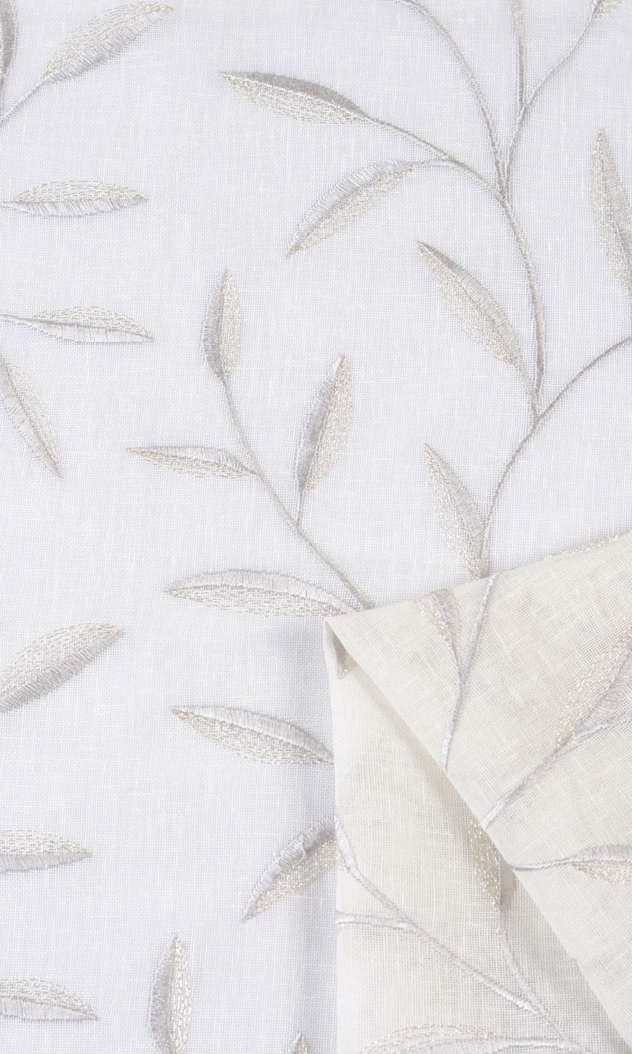 Sheer Floral Embroidered Shades (White/ Gray) for Living, Bedroom, Kitchen, Bathroom