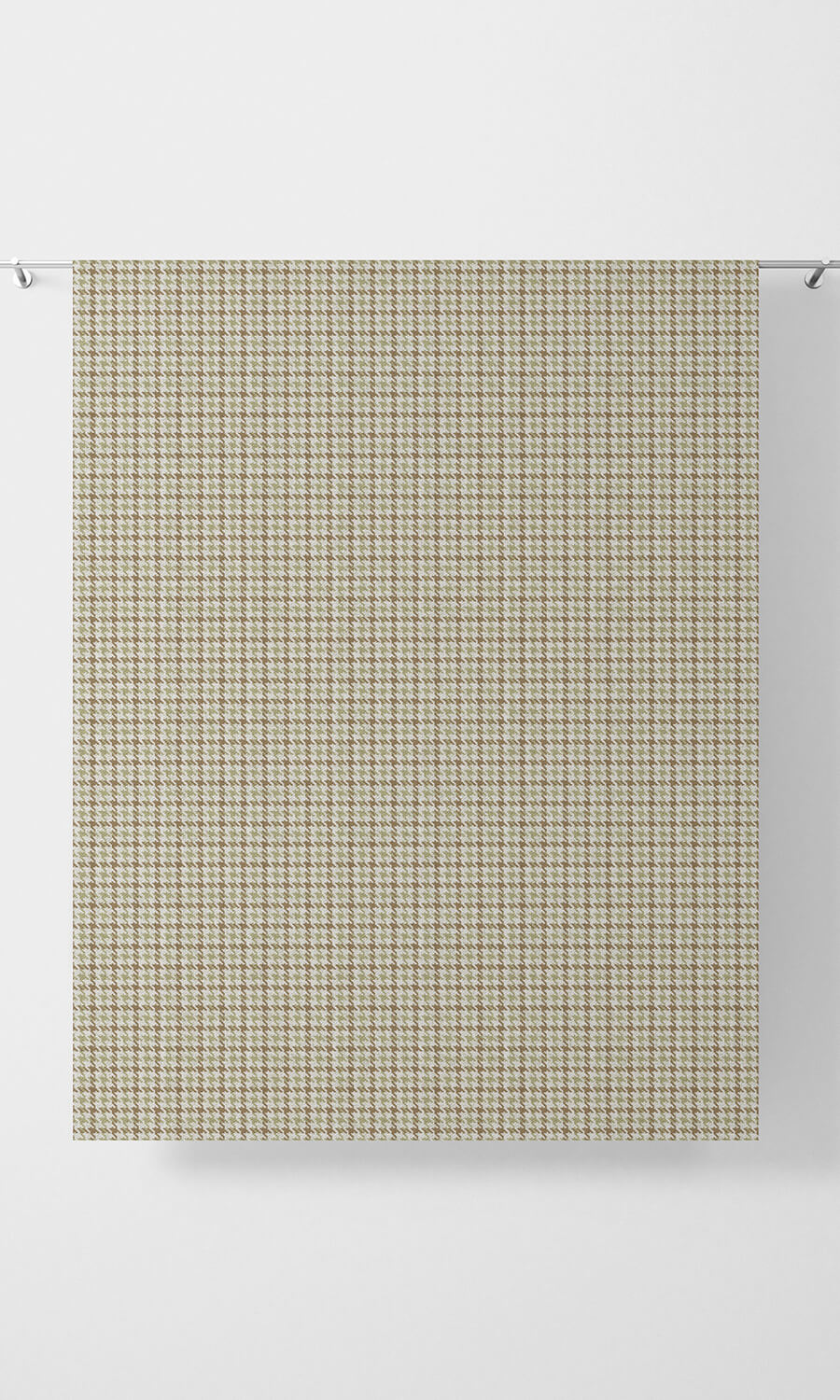 Houndstooth Patterned Free Fabric Material Sample (Brown & Green)