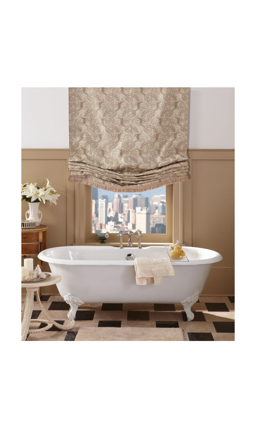 Window shades brush fringe trim
