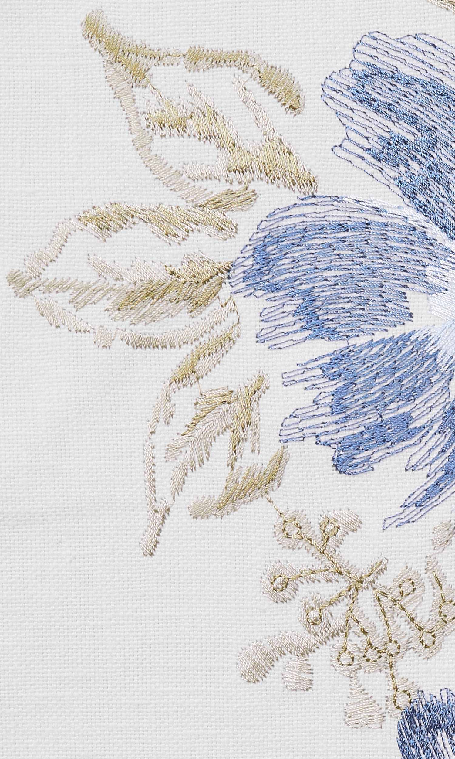 Floral Poly-Cotton Home Textile Fabric Material By the Metre (Blue/ Beige/ White)