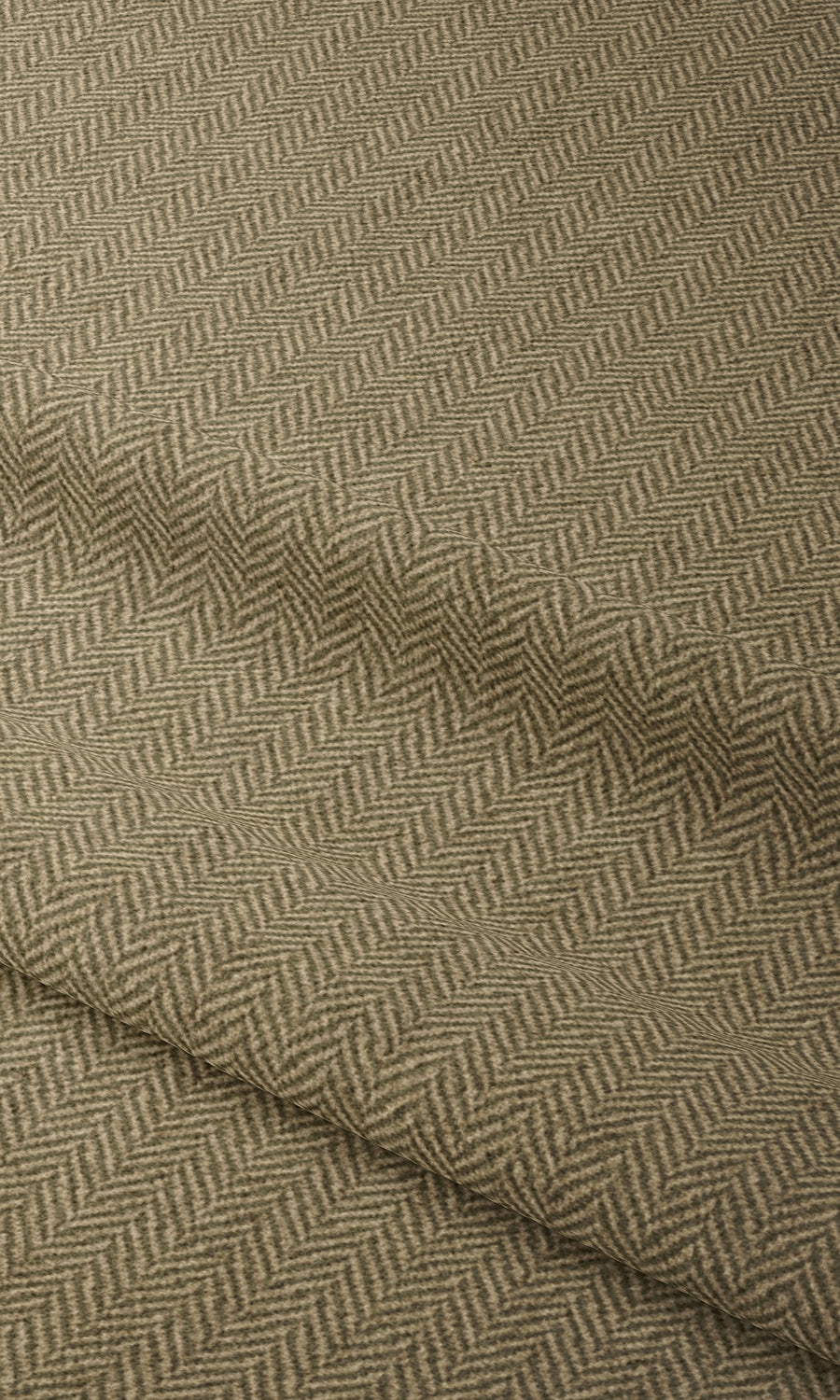 Herringbone Textured Flat, Plain, Fake, Faux, European Relaxed Roman Blinds (Olive Green)
