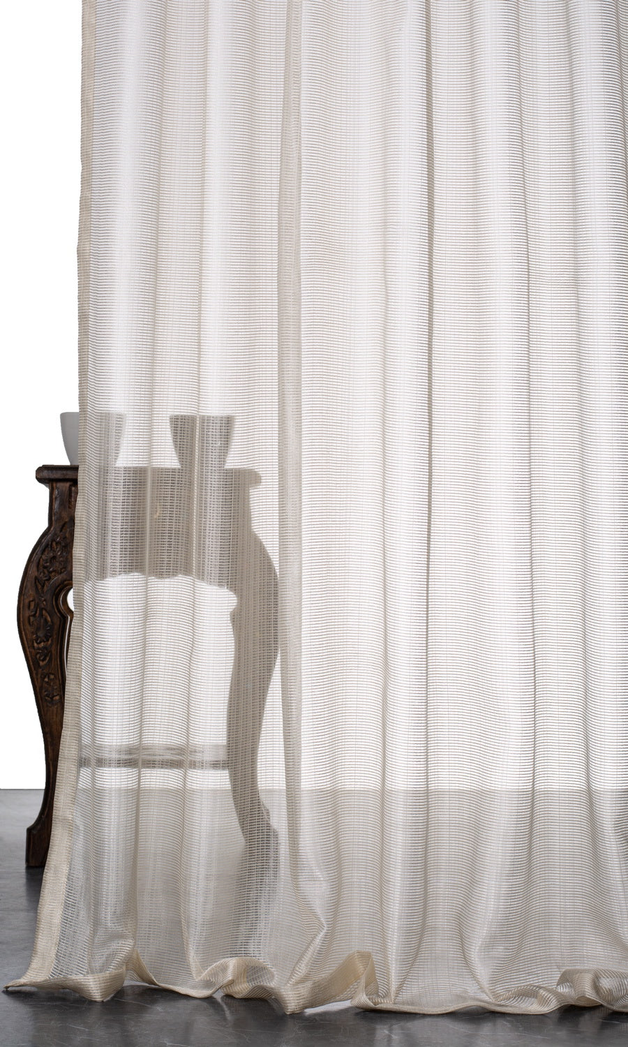 Textured Sheer Blinds (Ivory/ Pale Beige) for Living, Bedroom, Kitchen, Bathroom