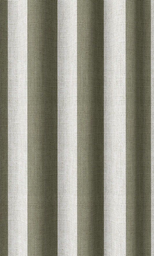 Striped Home Décor Fabric Sample (Olive Green/ White)