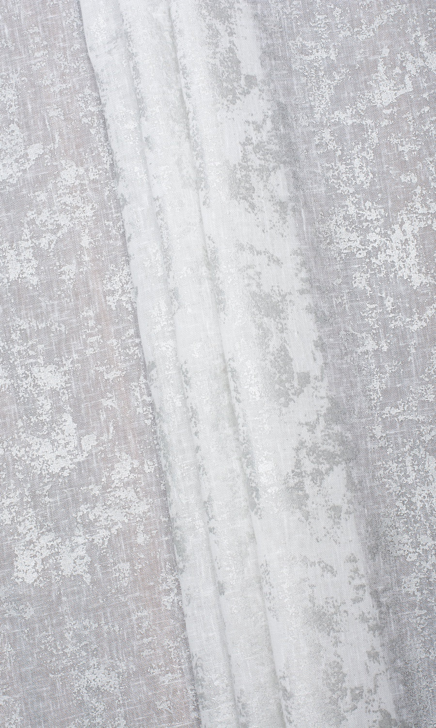 Metallic Accents Semi-Sheer Window Treatments Fabric Sample (White)