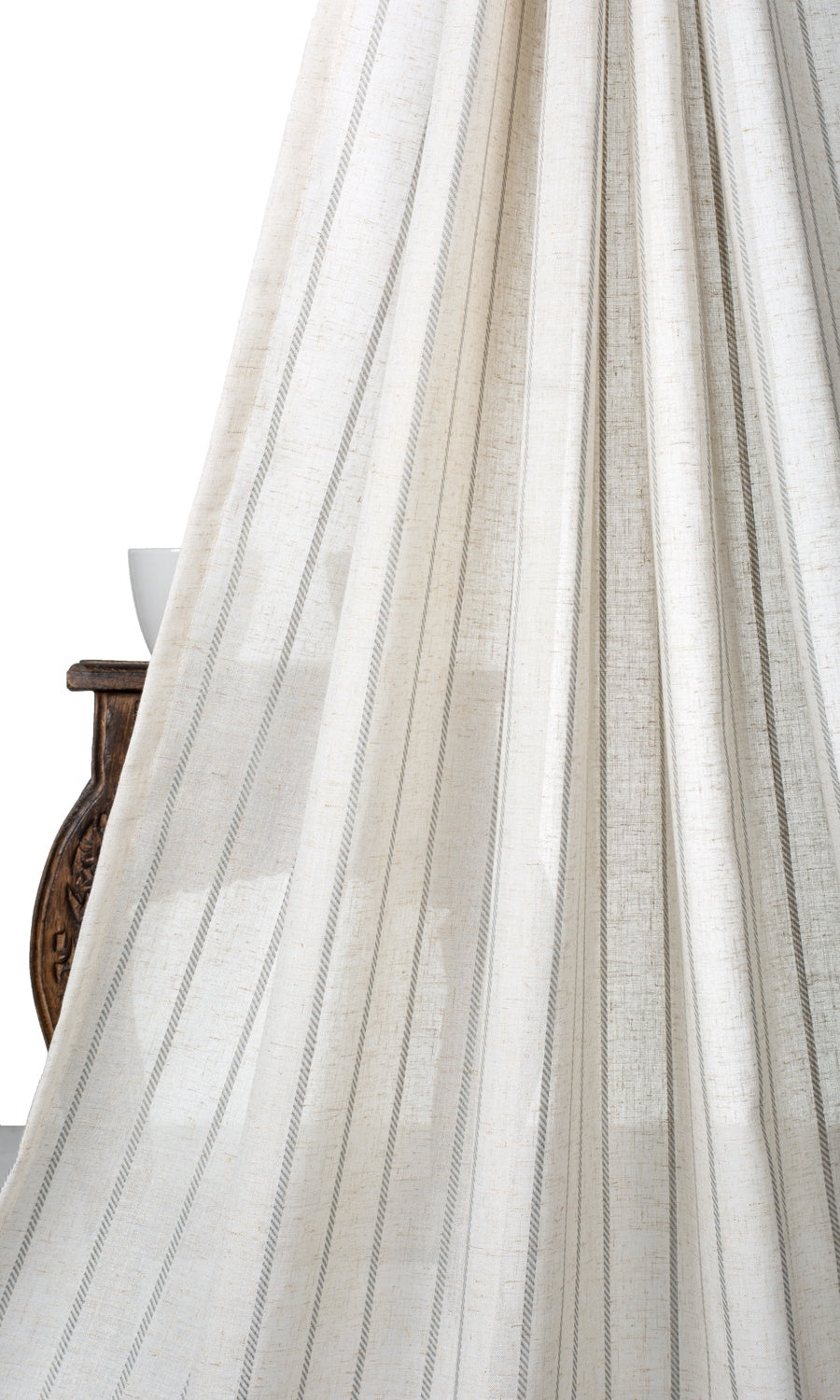 Striped Sheer Made-to-Measure Roman Blinds (Warm White/ Gray)