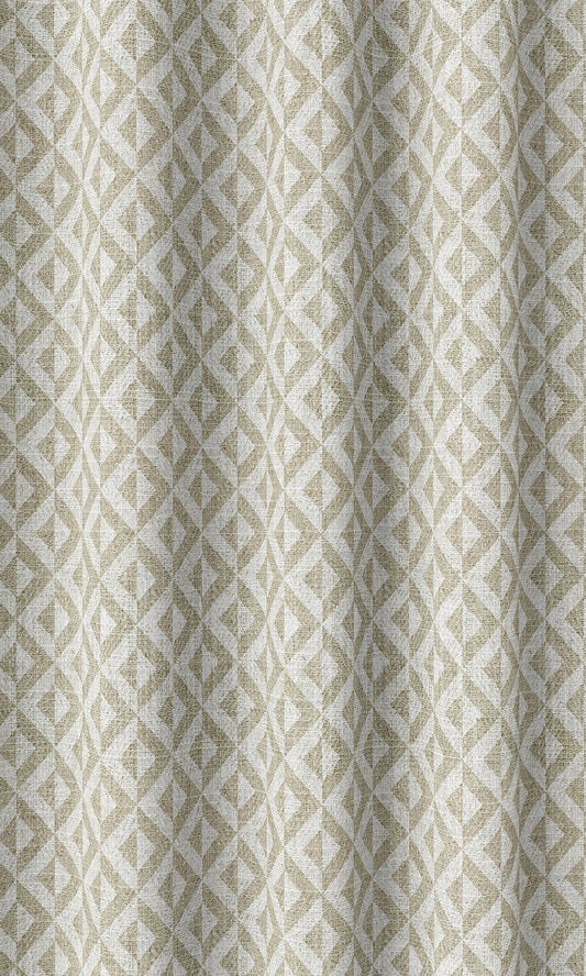Geometric Print Home Décor Fabric By the Metre (Beige/ White)