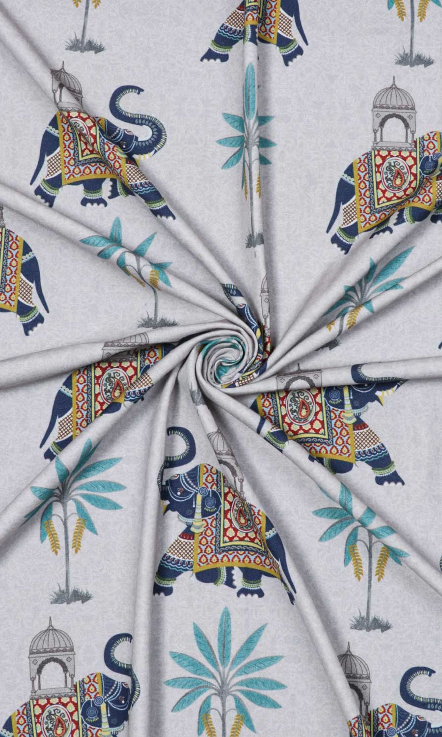 Printed Cotton Any Size Style Roman Blinds (Grey/ Blue)