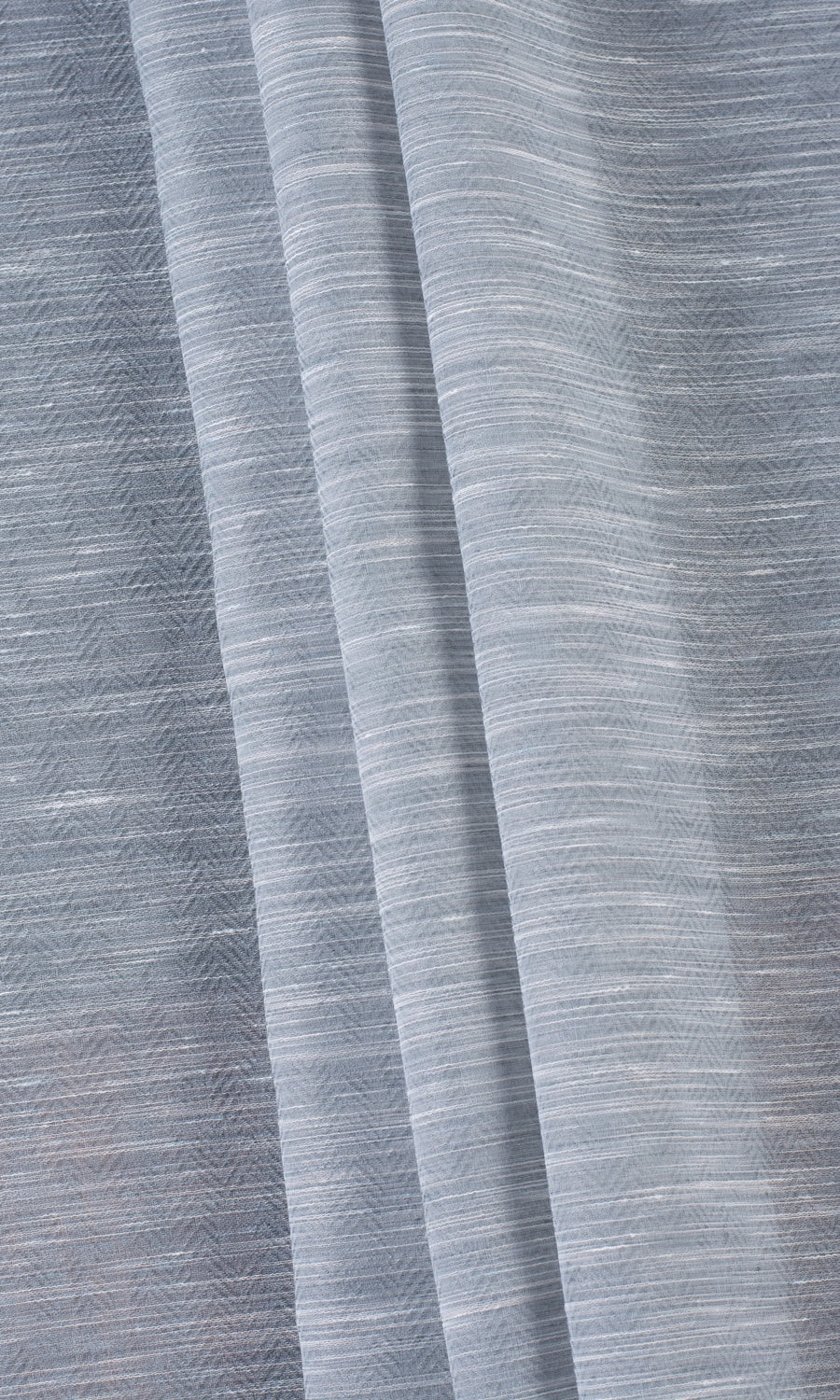 Textured Sheer Fabric Material By the Metre (Grey/ Blue)