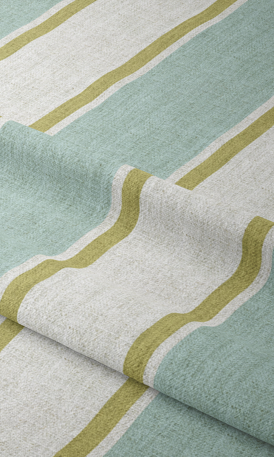 Striped Home Textile Fabric Material Sample (Turquoise Blue/ Green)
