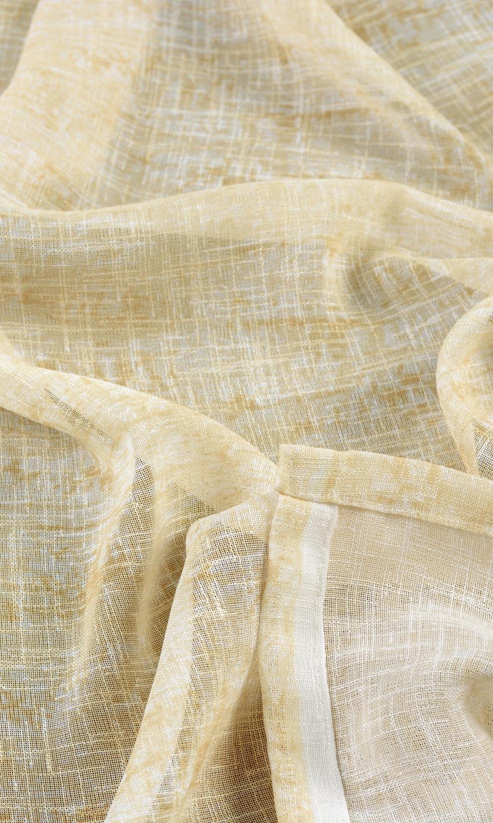 Textured Sheer Home Textile Fabric Material By the Metre (Honey Yellow/ Pale Orange)