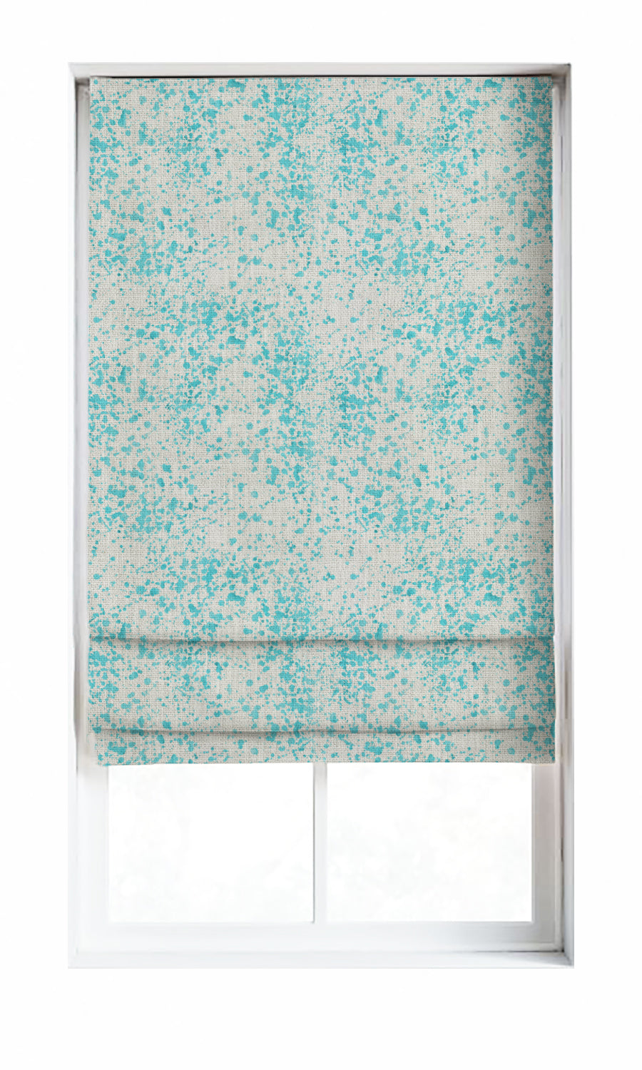Abstract Print Blinds (Eggshell White/ Blue) for Living, Bedroom, Kitchen, Bathroom
