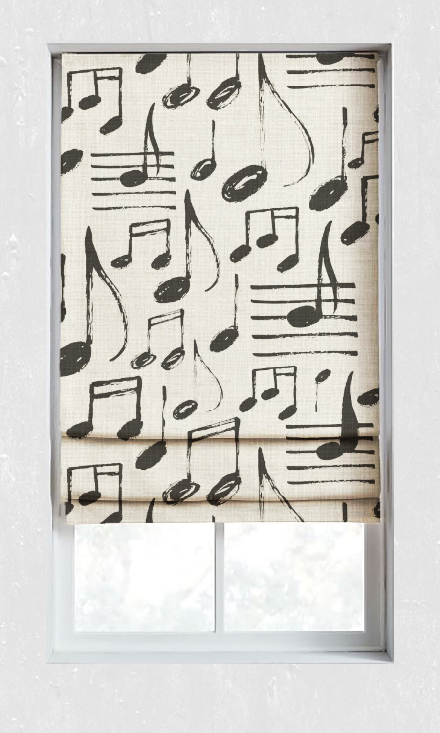 Music Themed Print Shades (Black/ Milky White) for Living, Bedroom, Kitchen, Bathroom