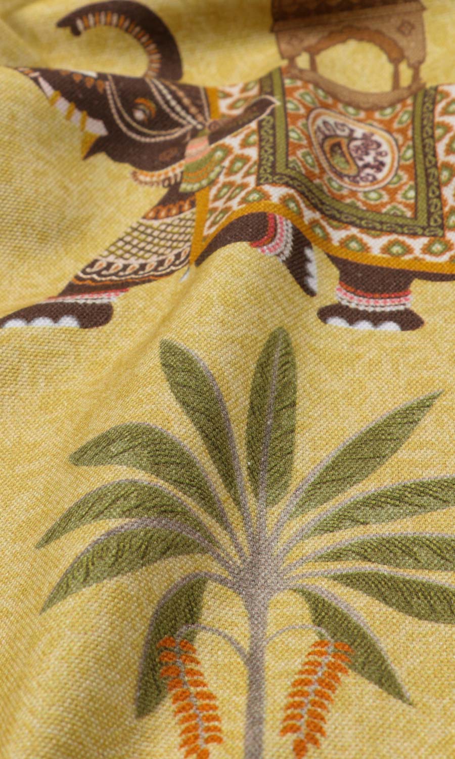 Cotton Printed Home Textile Fabric Material Sample (Mustard Yellow)