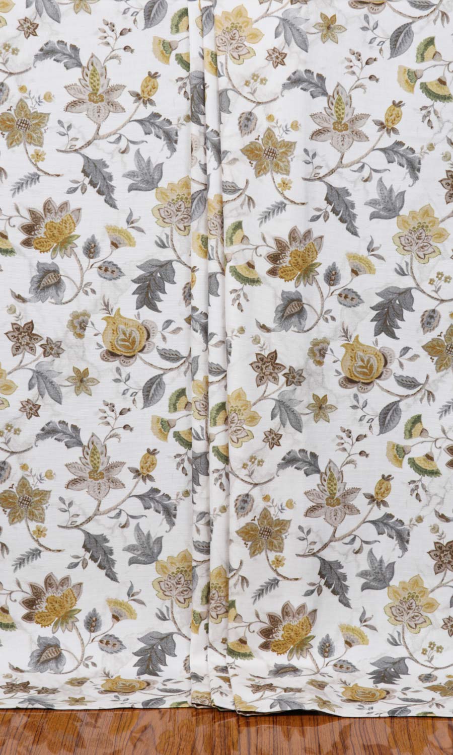 Floral Cotton Roman Blinds (Grey/ Yellow) for Living, Bedroom, Kitchen, Bathroom