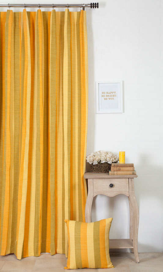 Cotton Home Décor Fabric By the Metre (Yellow/ Green)