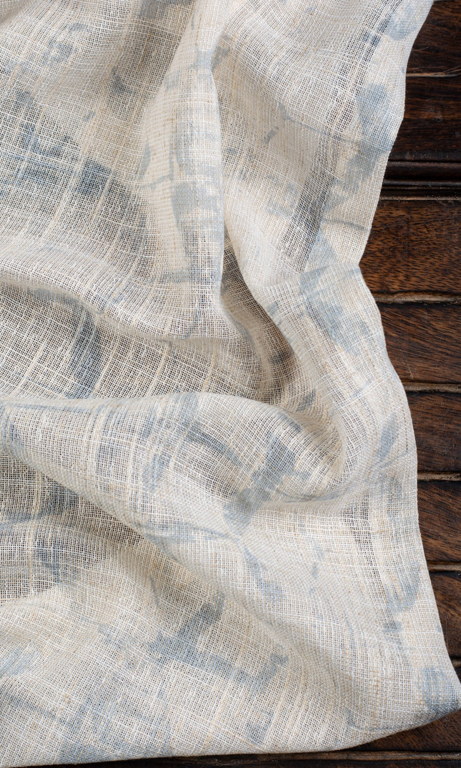 Self-Patterned Sheer Window Treatments Fabric By the Metre (Cream/ Grey)