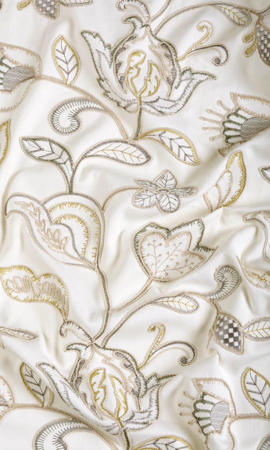 Embroidered Any Size Style Roman Blinds (Beige/ Gray/ Green/ White)