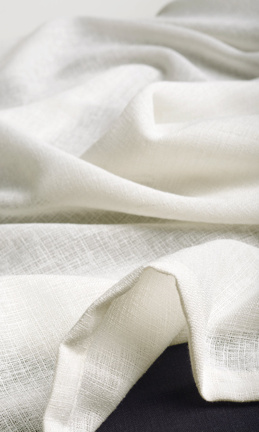 Sheer Home Textile Fabric Material Sample (Pearl White)