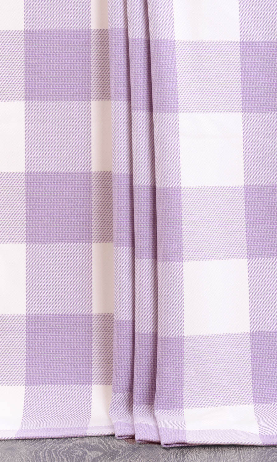 Buffalo Plaid Fabric Sample for Roman Blinds & Shades (Pale Purple/ White)