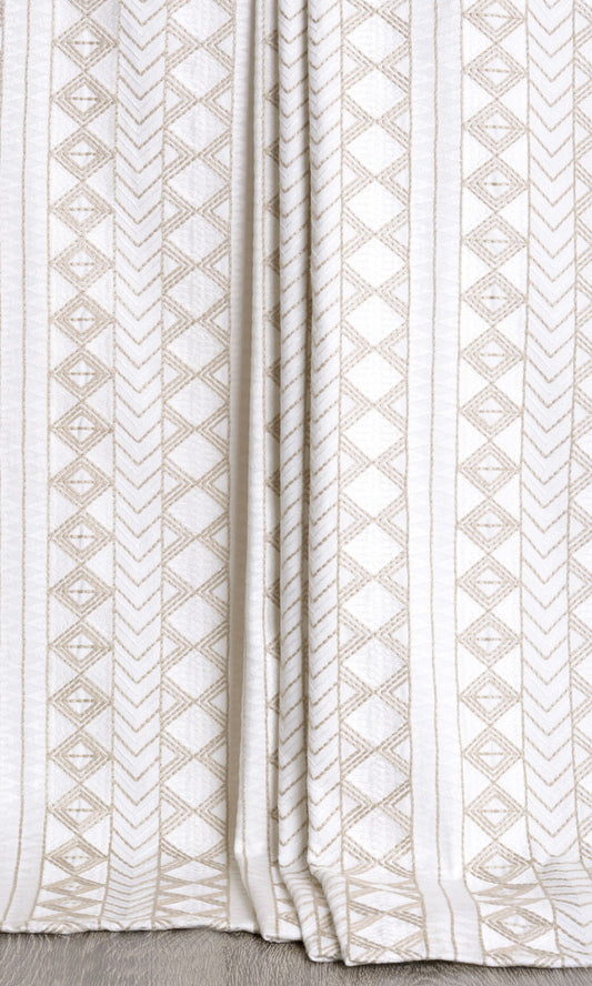 Ikat Textured Roman Blinds (white/ Beige)