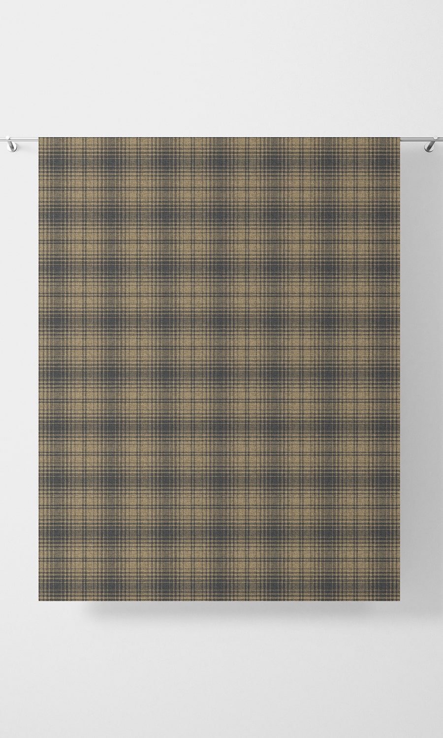 Plaid Home Décor Fabric Sample (Yellow & Navy Blue/Grey)