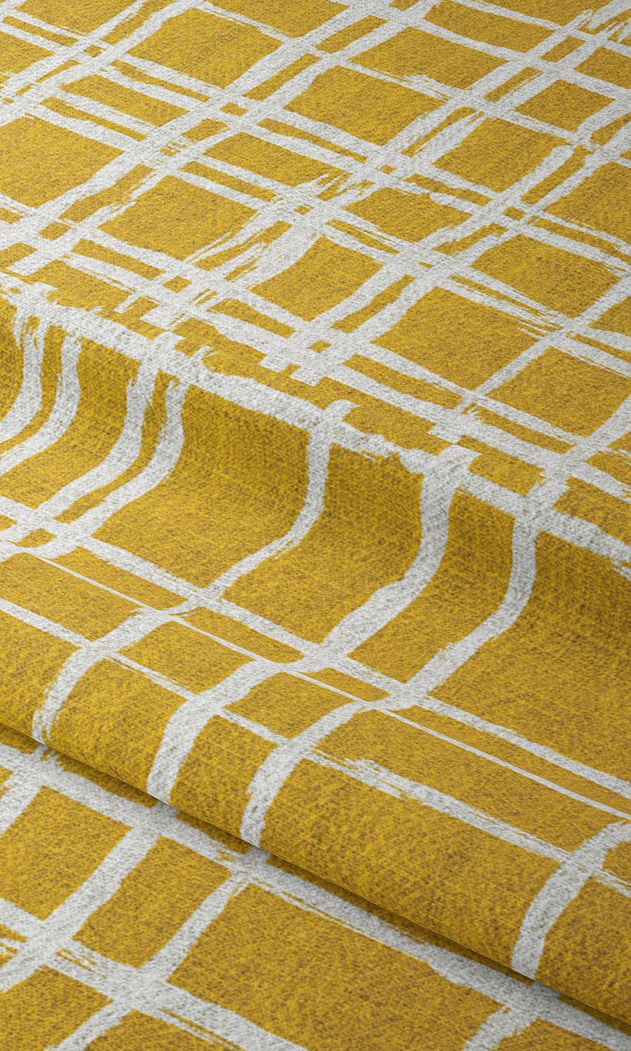Abstract Print Window Treatments Fabric Sample (Yellow/ White)