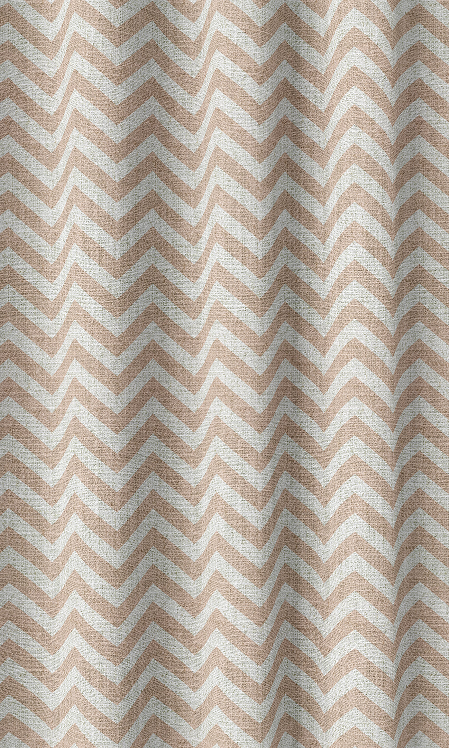 Modern Chevron Print Home Décor Fabric By the Metre (Blush Pink/ White)