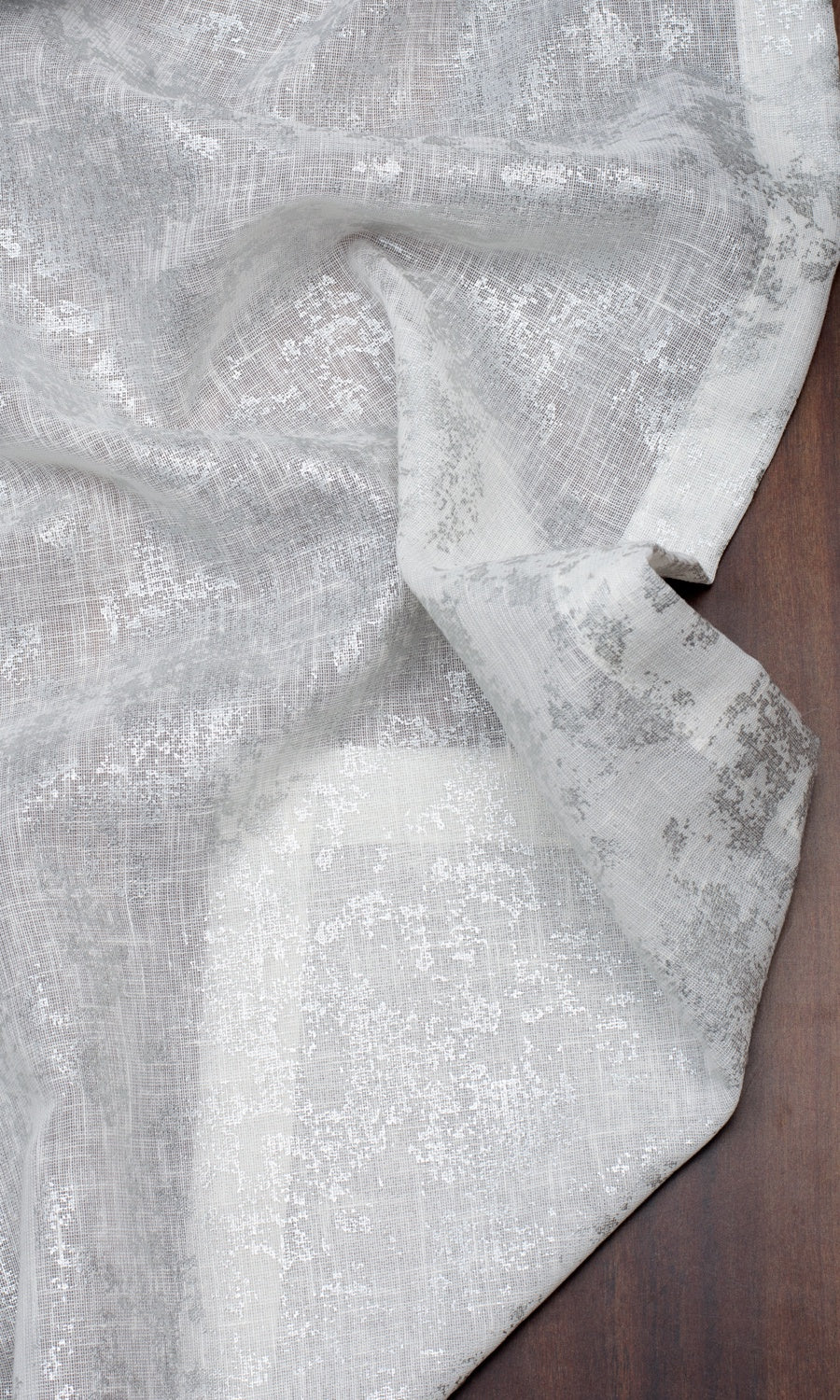 Textured Semi-Sheer Shades (White/ Silver) Extra Long Short Wide