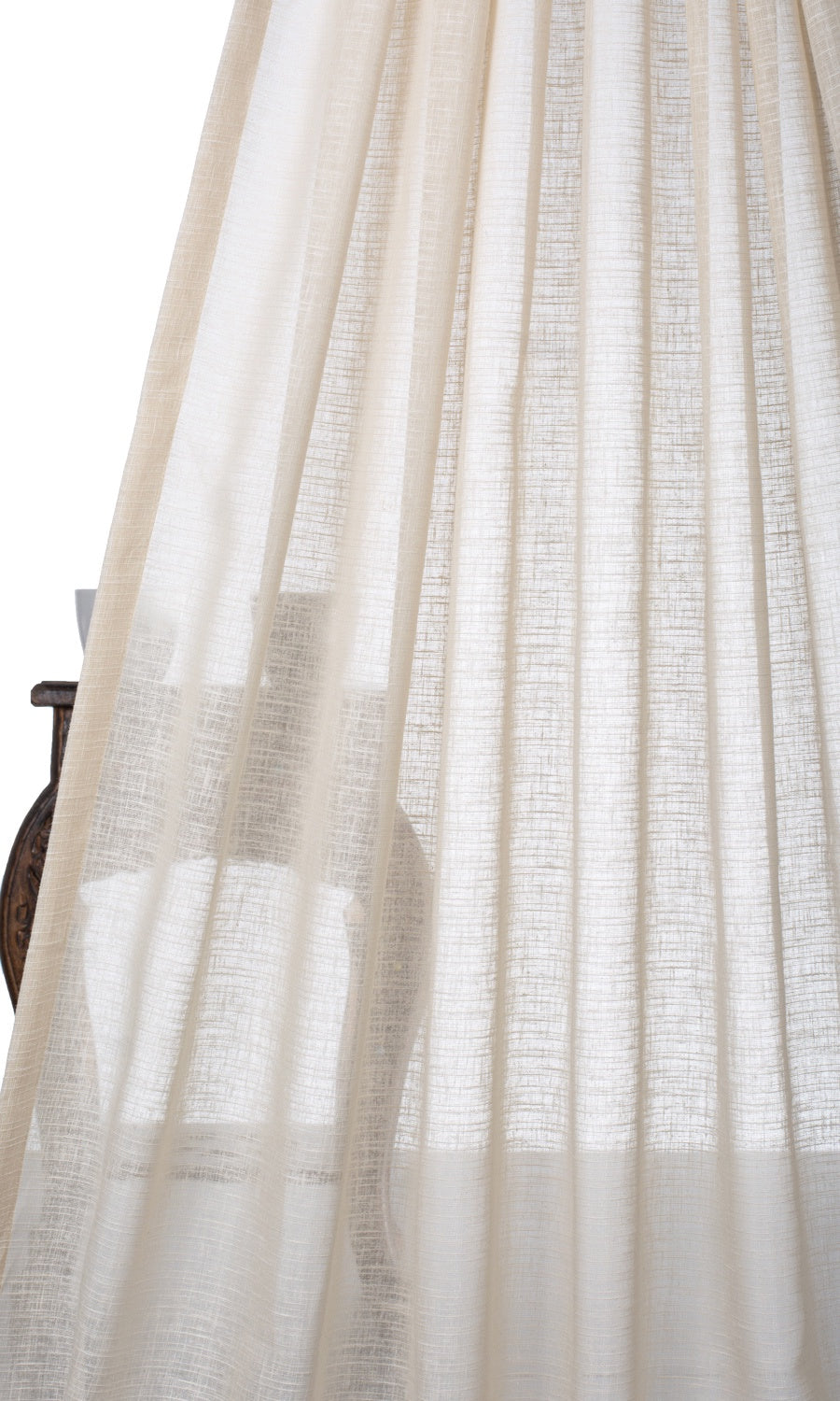 Plain Textured Sheer Flat, Plain, Fake, Faux, European Relaxed Roman Blinds (Pale Beige)