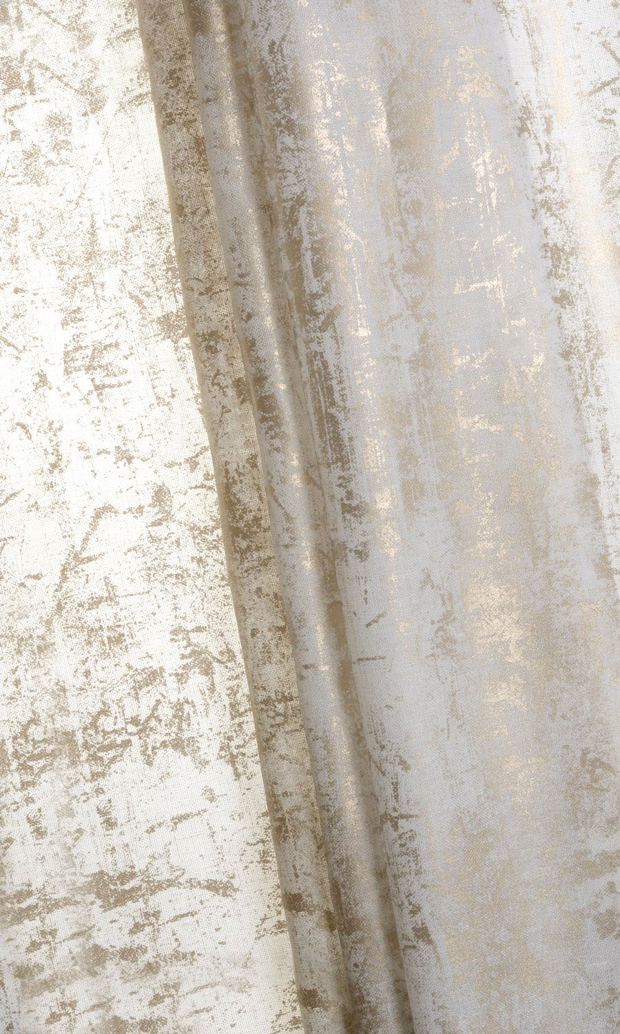 Sheer Fabric By the Metre for Roman Blinds & Shades (White/ Metallic Golden)