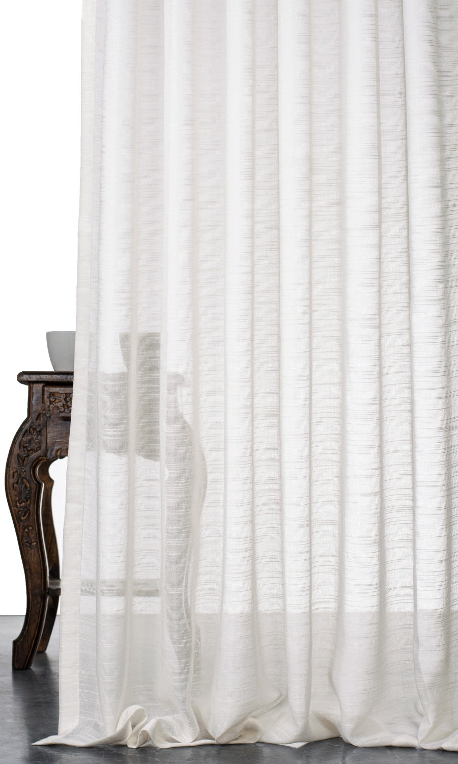 Textured Sheer Roman Shades (White) for Living, Bedroom, Kitchen, Bathroom