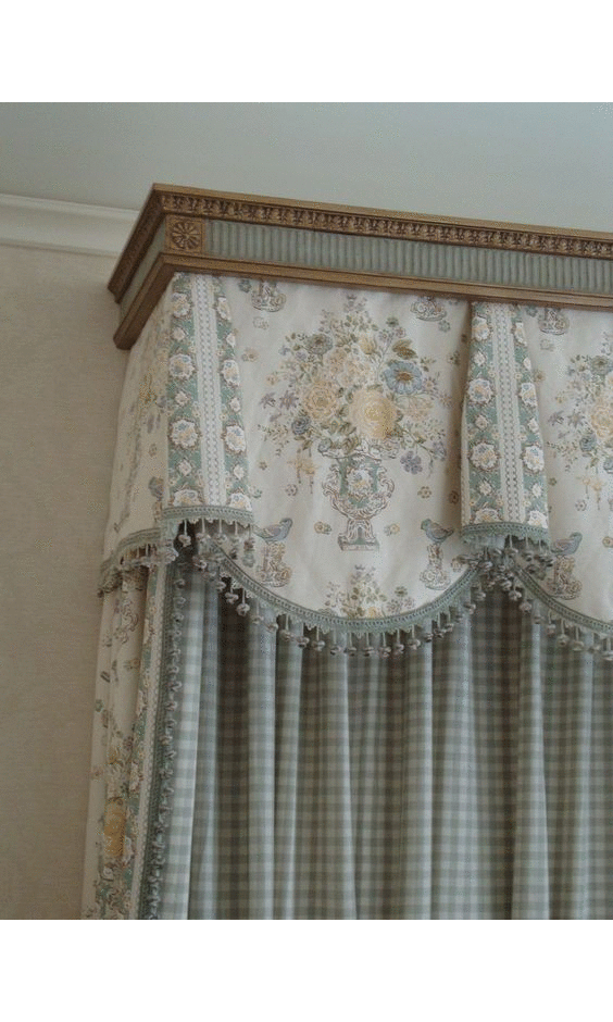 Custom sheffield valance with tassel trim