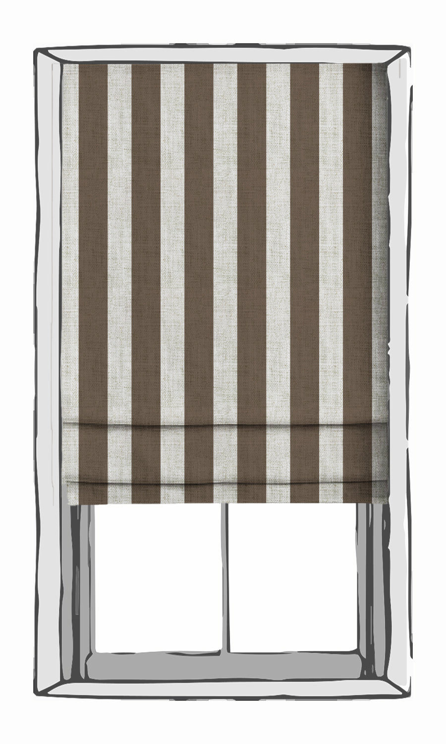 Geometric Print Blinds (Brown/ White) Extra Long Short Wide
