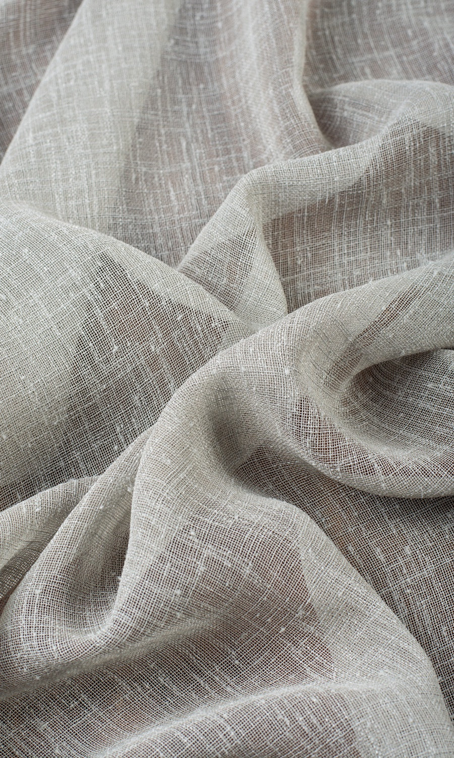 Textured Sheer Fabric Material By the Metre (Dove Grey)