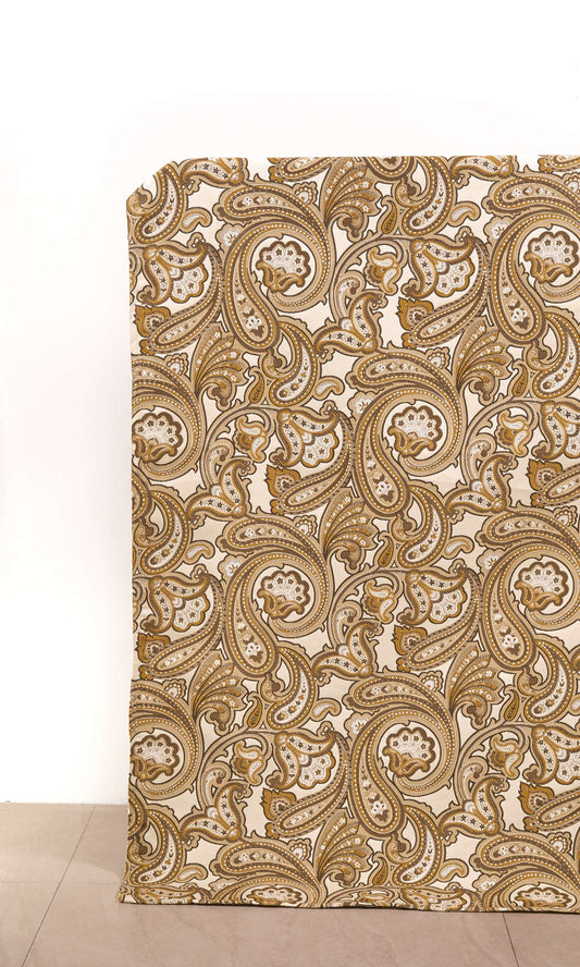 Paisley Home Décor Fabric Sample (Beige/ Yellow/ Umber)