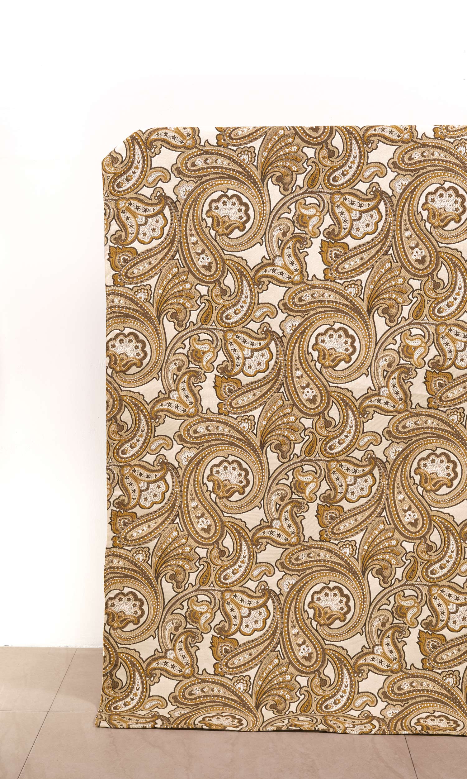 Paisley Home Décor Fabric By the Metre (Beige/ Yellow/ Umber)