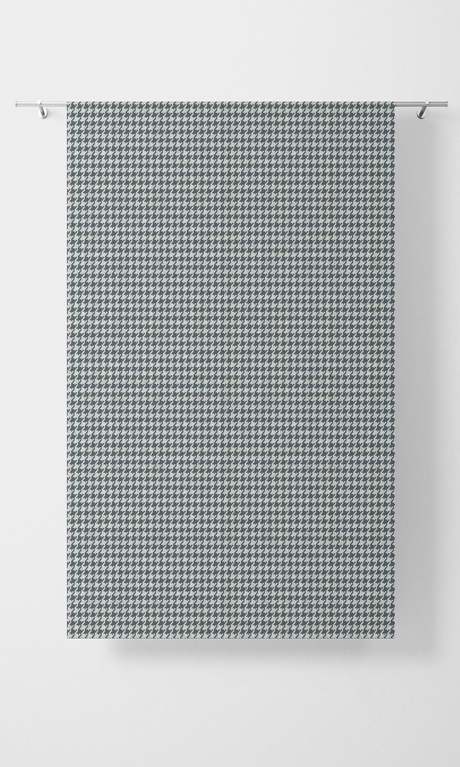 Houndstooth Home Textile Fabric Material Sample (Petrol Blue/ White)