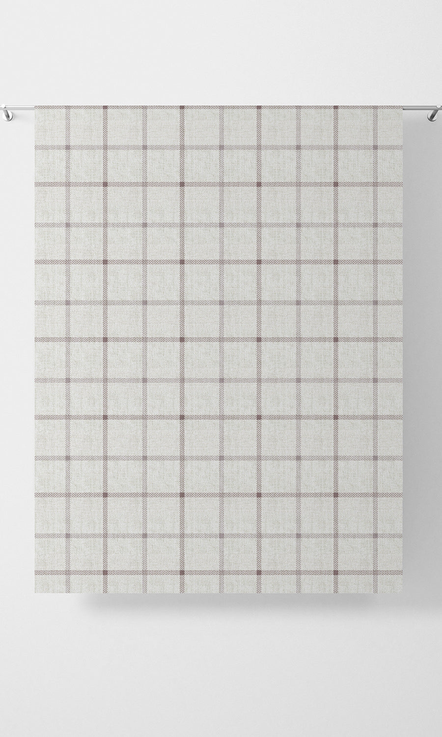 Check Patterned Free Fabric Material Sample (Oatmeal White)