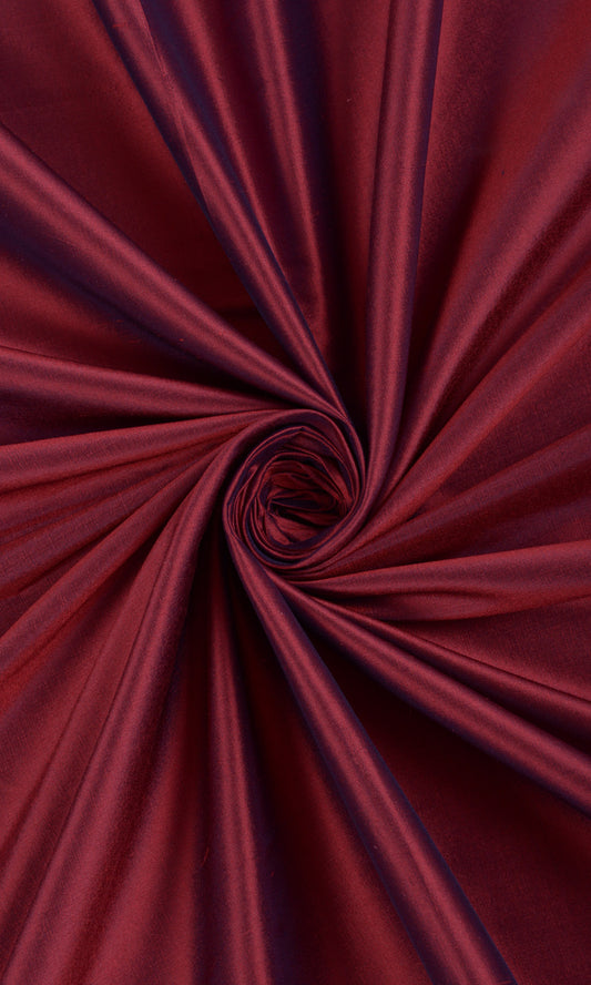 Shantung Silk Home Décor Fabric By the Metre (Crimson Red)
