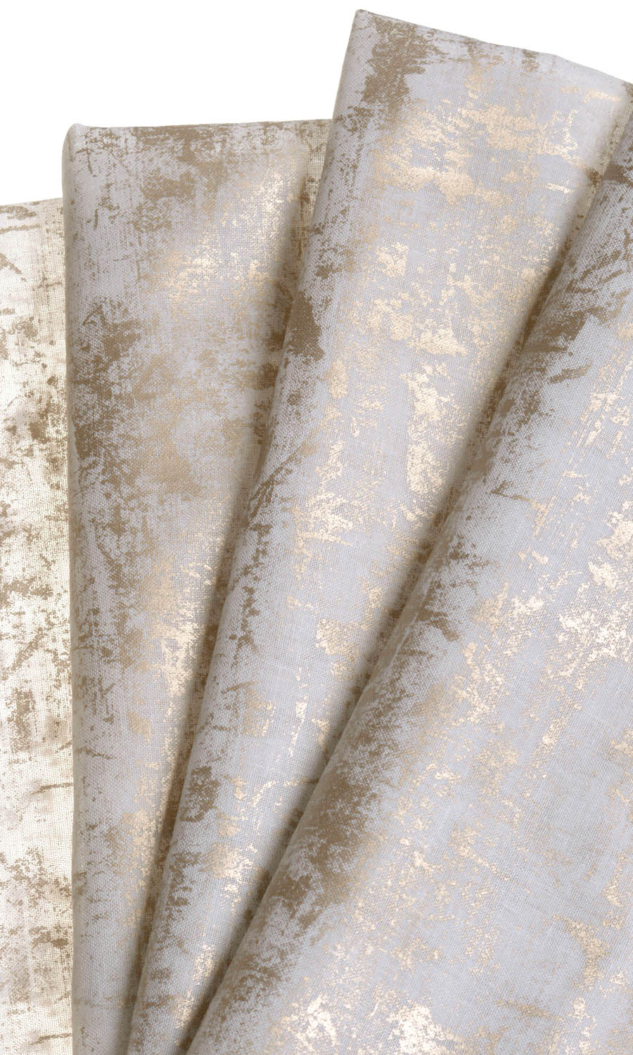 Sheer Home Décor Fabric By the Metre (White/ Metallic Golden)