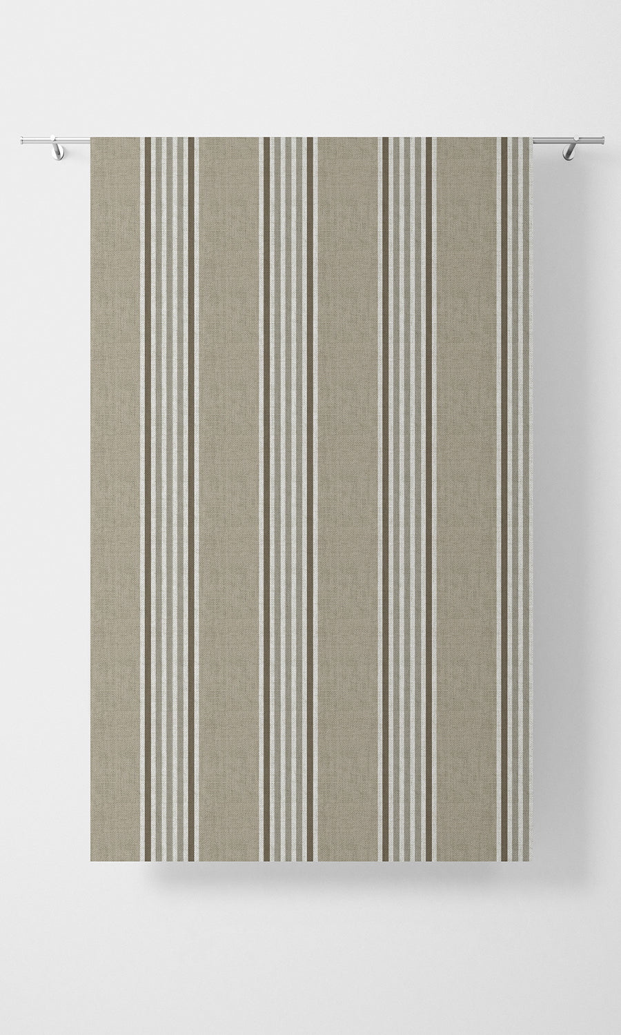 Striped Home Textile Fabric Material By the Metre (Sand Beige/ Peanut Brown)