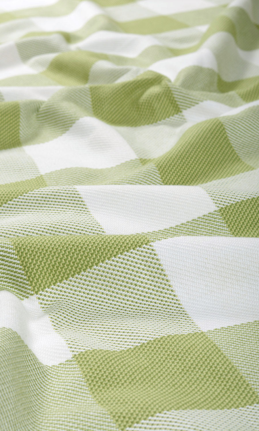 Buffalo Check Flat, Plain, Fake, Faux, European Relaxed Roman Blinds (Olive Green/ White)
