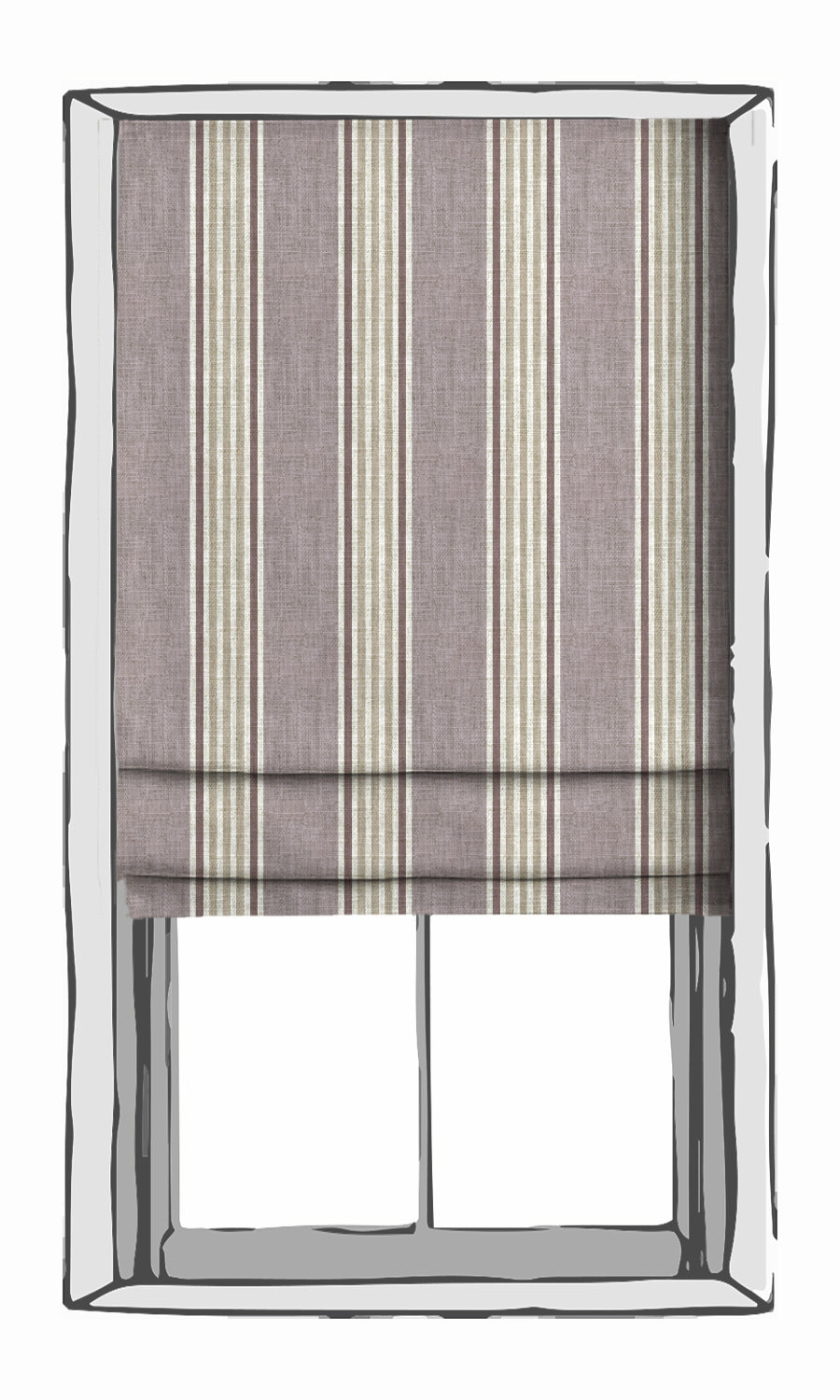 Striped Blinds (Mauve/ Beige/ Ivory) for Living, Bedroom, Kitchen, Bathroom