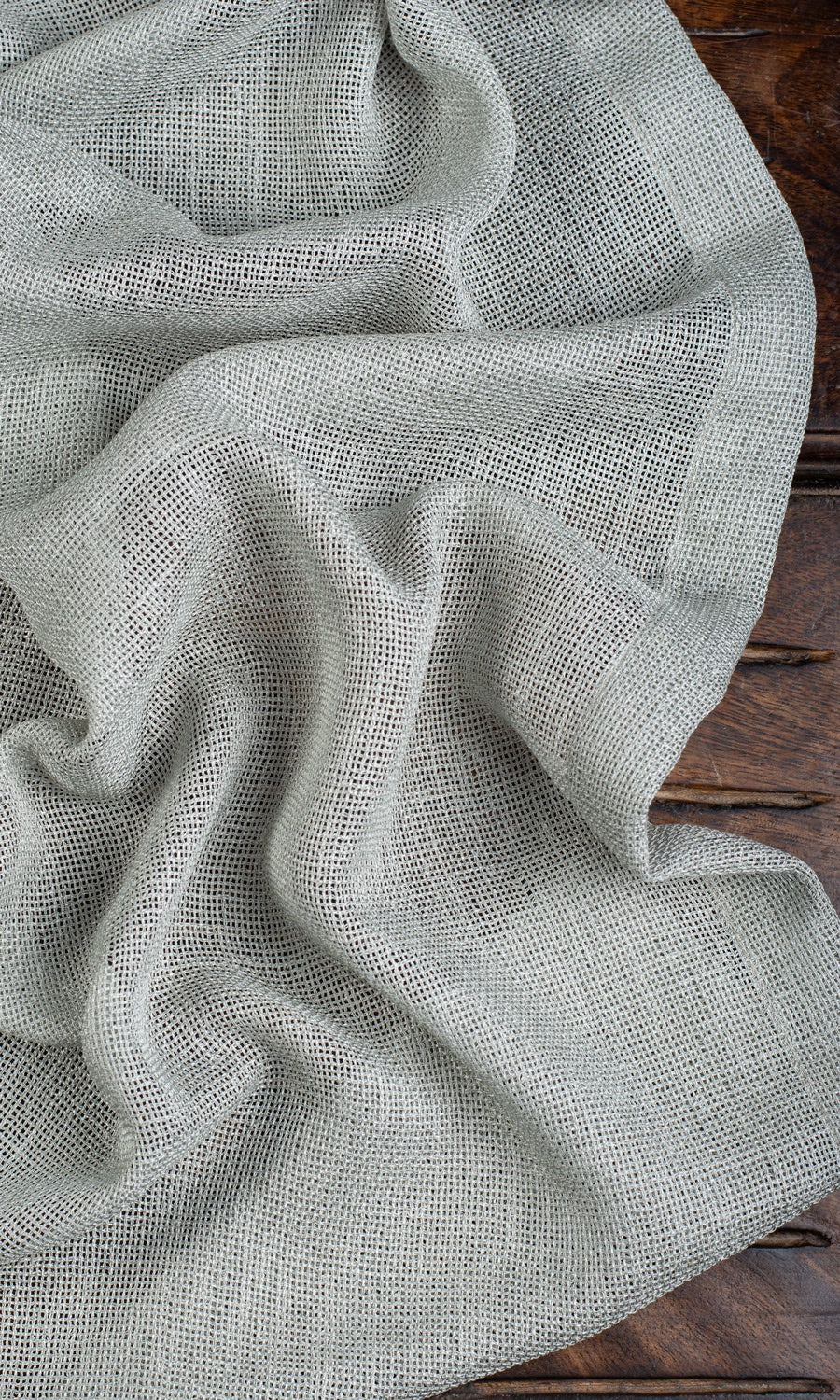 Textured Sheer Window Treatments Fabric Sample (Pewter Gray)