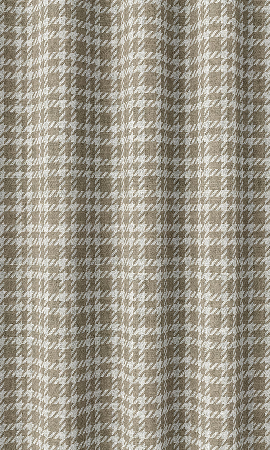 Checkered Home Décor Fabric Sample (Cedar Brown/ White)
