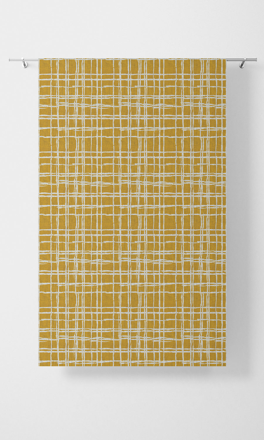 Abstract Print Home Textile Fabric Material By the Metre (Yellow/ White)