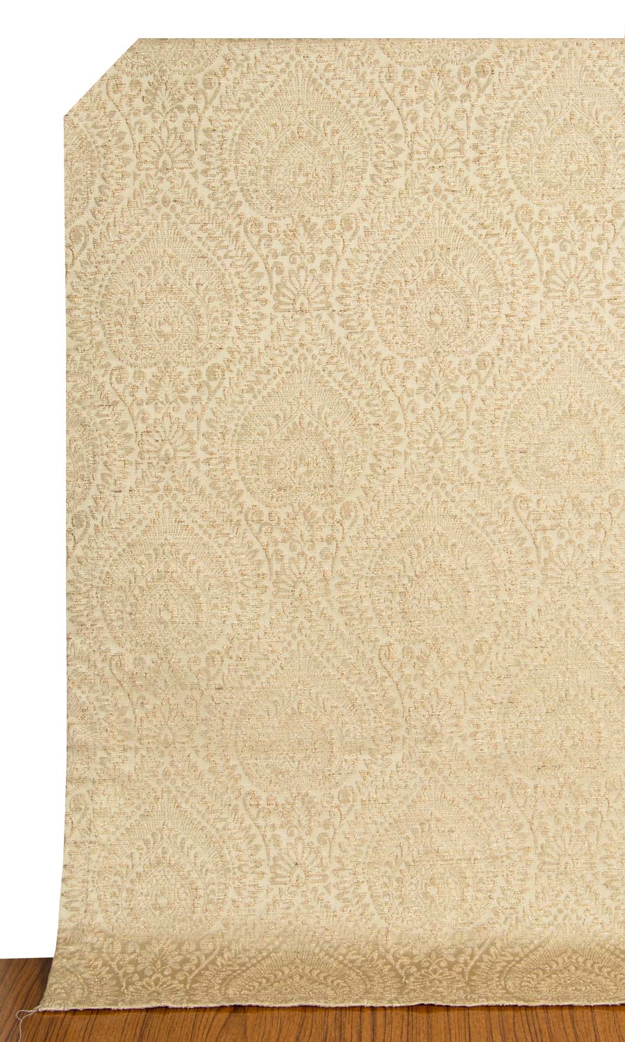 Textured Floral Fabric Blinds (Beige) for Living, Bedroom, Kitchen, Bathroom