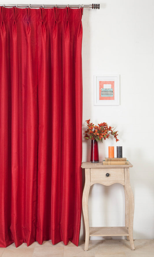 Faux Silk Blinds (Red/ Orange)
