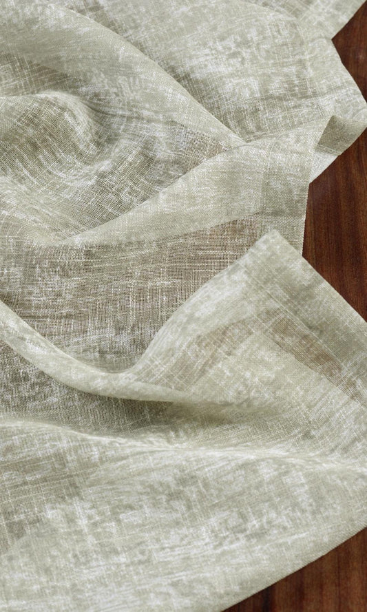 Textured Sheer Home Décor Fabric By the Metre (Grey-Green)